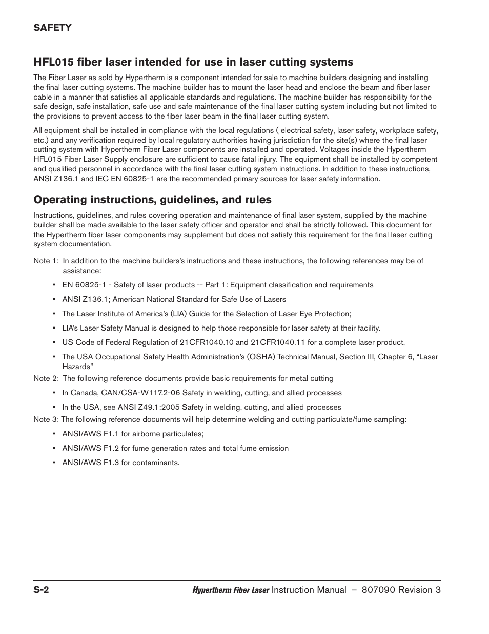 Operating instructions, guidelines, and rules | Hypertherm HyIntensity Fiber Laser Rev.3 User Manual | Page 12 / 240