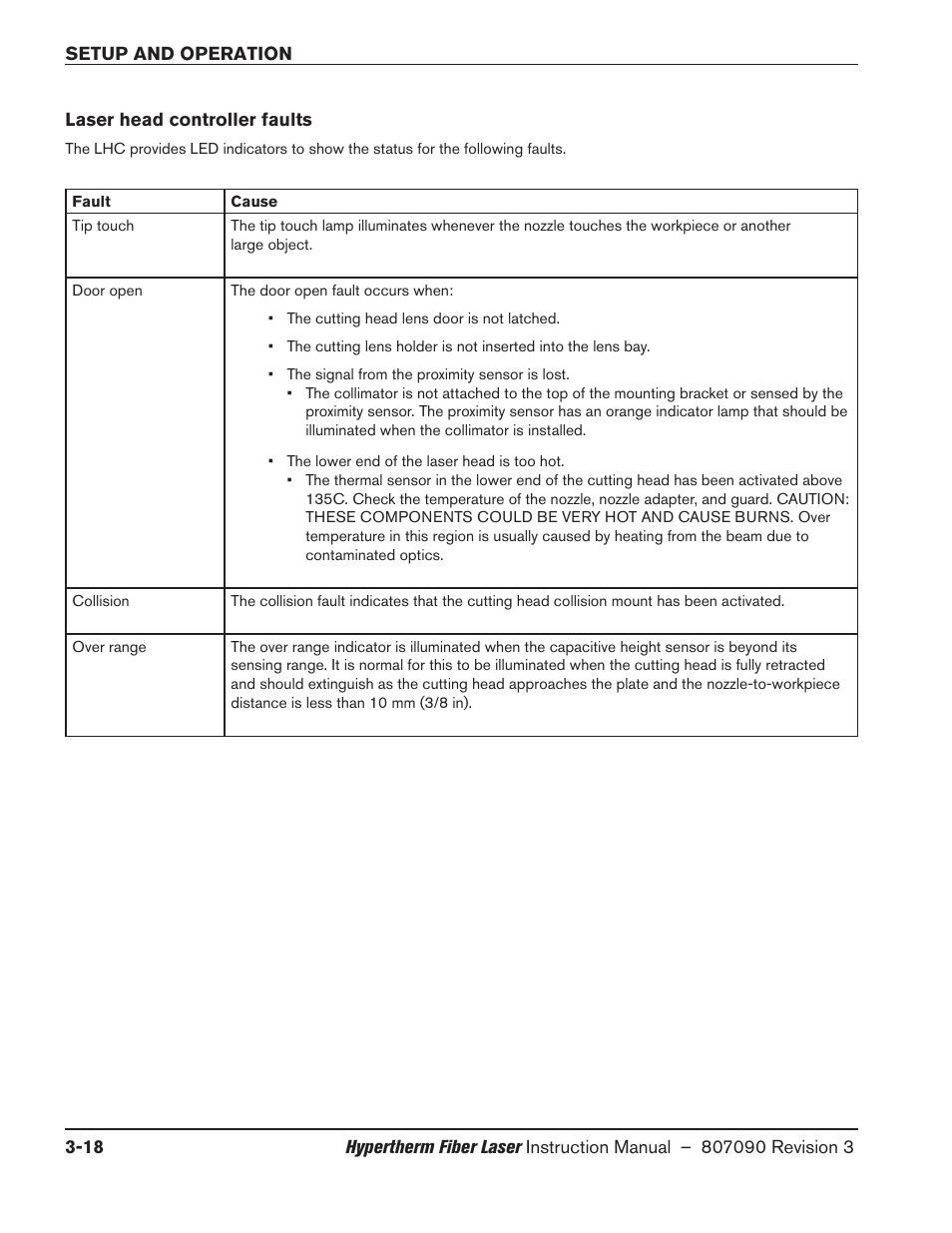 Laser head controller faults, Laser head controller faults -18 | Hypertherm HyIntensity Fiber Laser Rev.3 User Manual | Page 126 / 240
