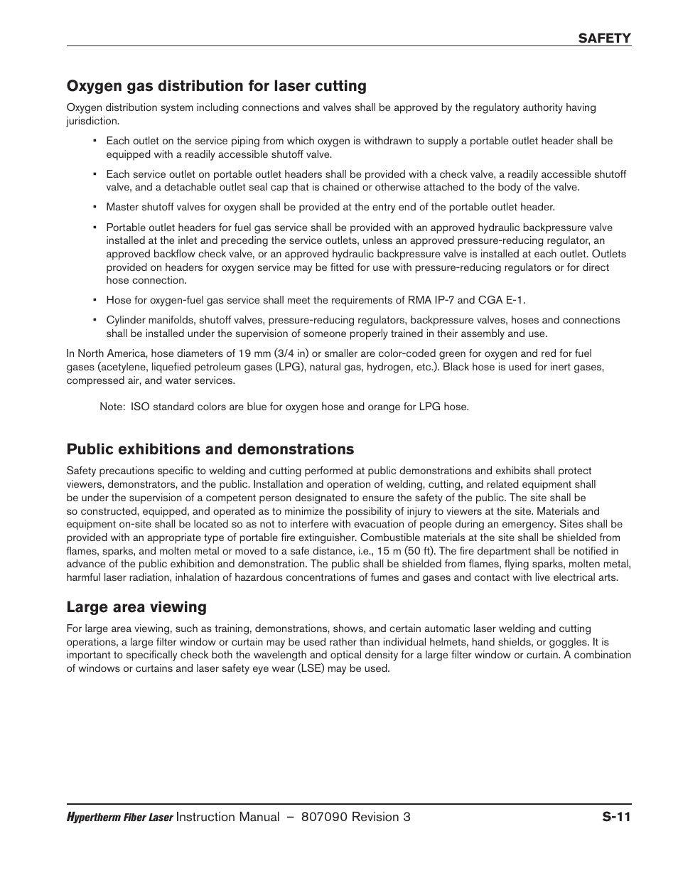 Oxygen gas distribution for laser cutting, Public exhibitions and demonstrations, Large area viewing | Hypertherm HyIntensity Fiber Laser Rev.3 User Manual | Page 21 / 240