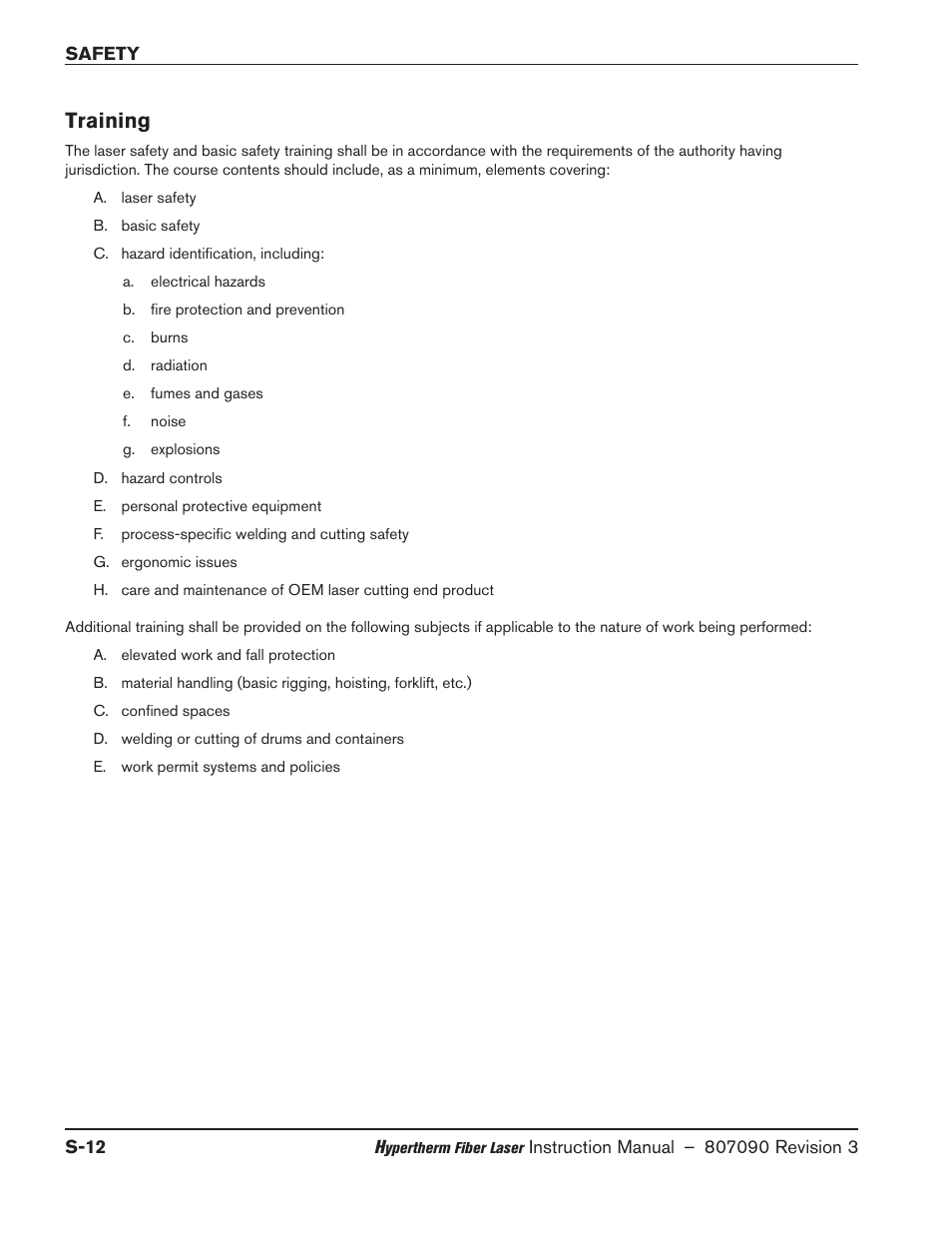 Training | Hypertherm HyIntensity Fiber Laser Rev.3 User Manual | Page 22 / 240