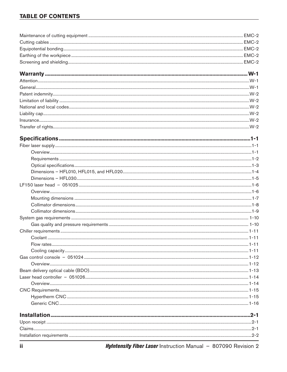 Hypertherm HyIntensity Fiber Laser Rev.3 User Manual | Page 6 / 240