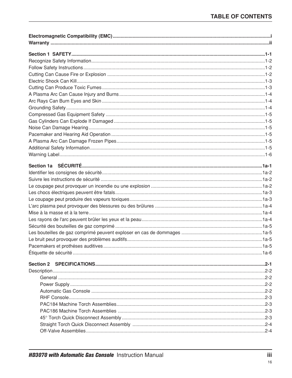 Hypertherm HD3070 Plasma Arc Cutting System w/ Automatic Gas Console User Manual | Page 18 / 281