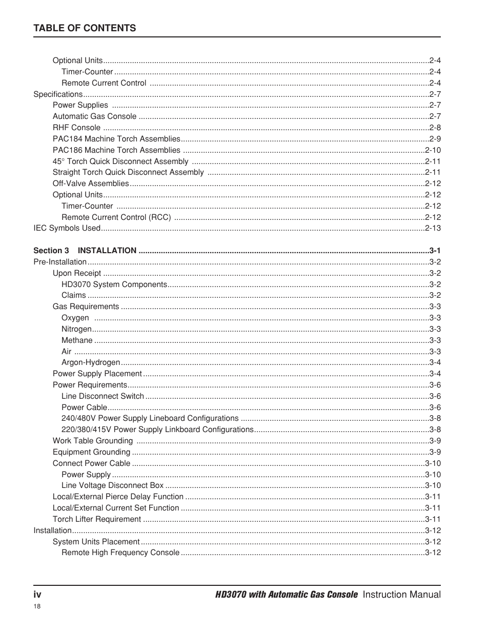 Hypertherm HD3070 Plasma Arc Cutting System w/ Automatic Gas Console User Manual | Page 19 / 281