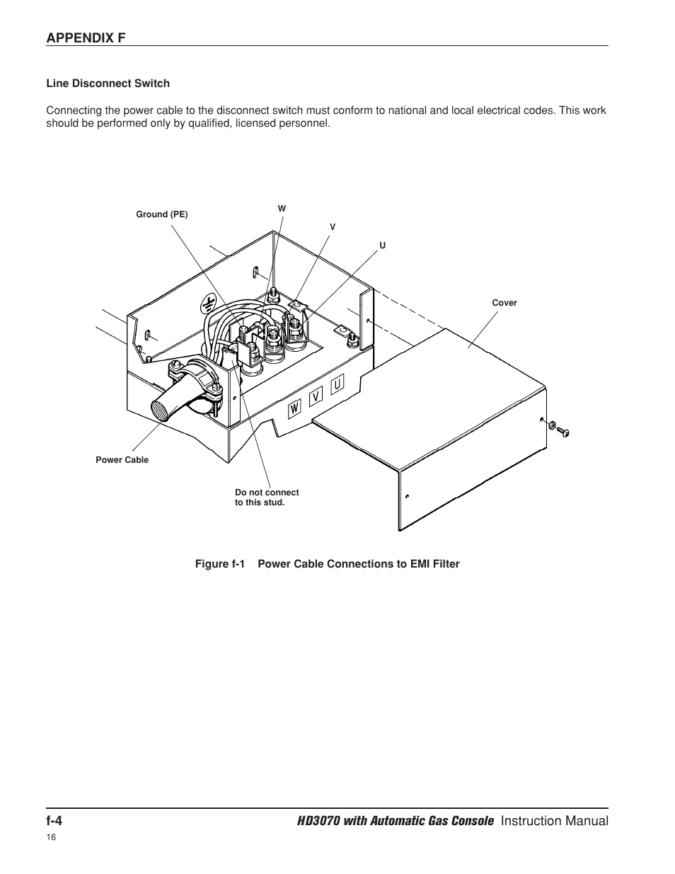 Appendix f | Hypertherm HD3070 Plasma Arc Cutting System w/ Automatic Gas Console User Manual | Page 276 / 281