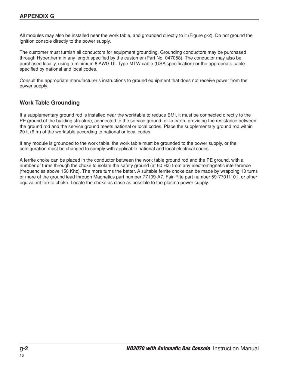 Hypertherm HD3070 Plasma Arc Cutting System w/ Automatic Gas Console User Manual | Page 279 / 281