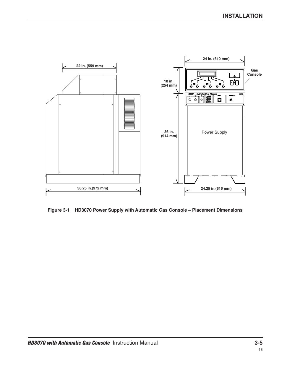 Installation | Hypertherm HD3070 Plasma Arc Cutting System w/ Automatic Gas Console User Manual | Page 53 / 281