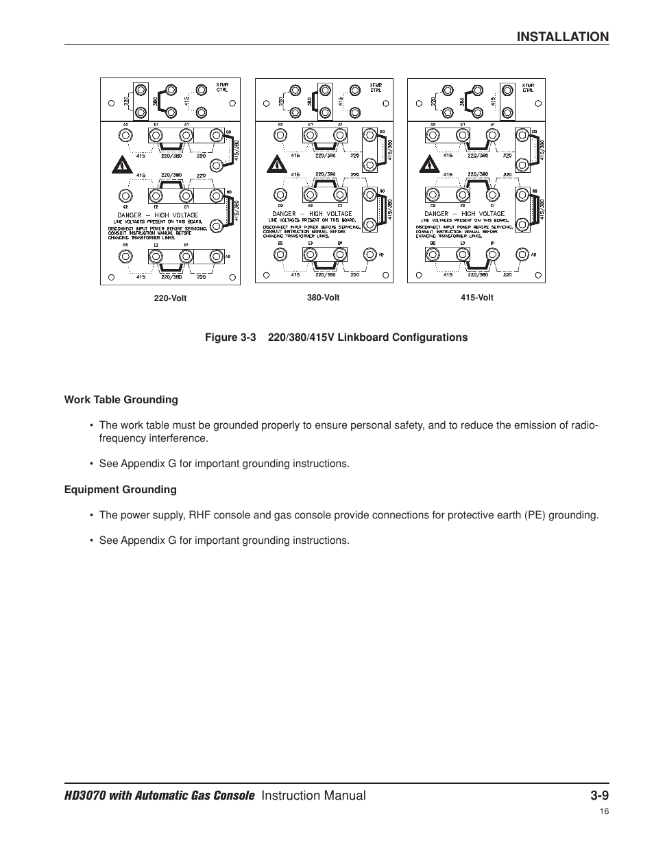 Work table grounding -9, Equipment grounding -9, Work table grounding -9 equipment grounding -9 | Hypertherm HD3070 Plasma Arc Cutting System w/ Automatic Gas Console User Manual | Page 57 / 281