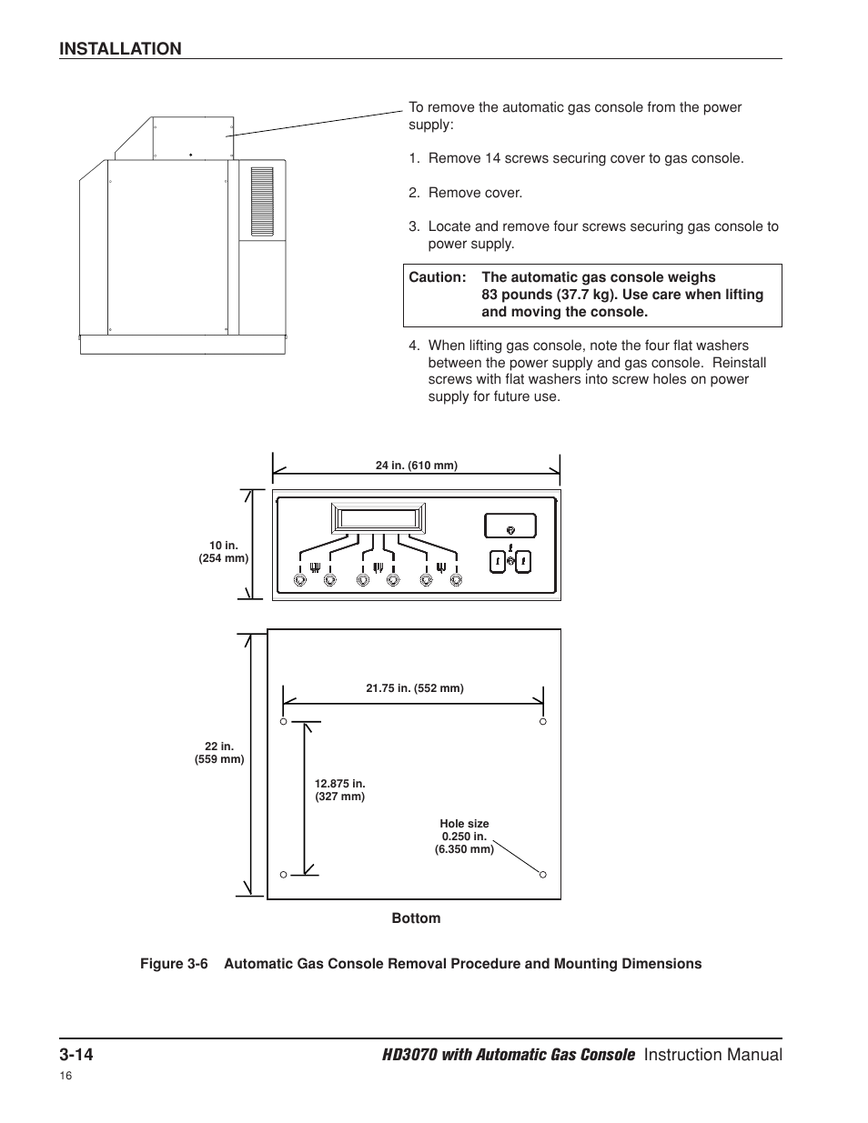 Installation | Hypertherm HD3070 Plasma Arc Cutting System w/ Automatic Gas Console User Manual | Page 62 / 281