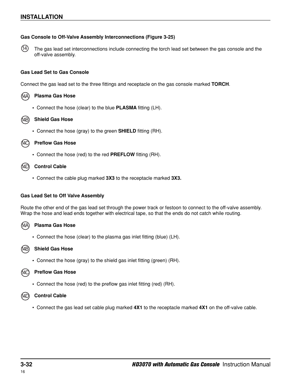 Hypertherm HD3070 Plasma Arc Cutting System w/ Automatic Gas Console User Manual | Page 80 / 281