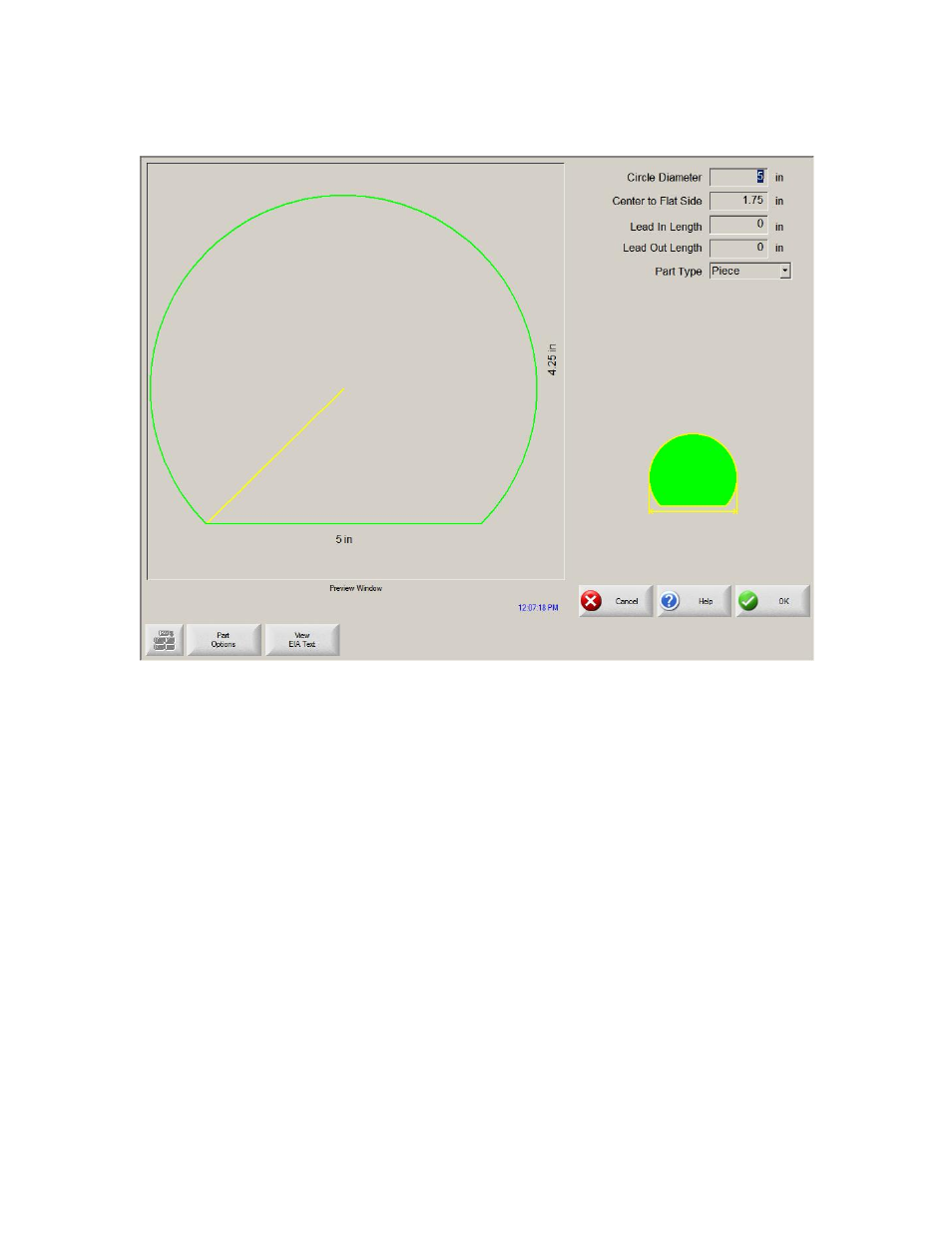 Circle with flat side | Hypertherm Phoenix 8.0 User Manual | Page 165 / 585