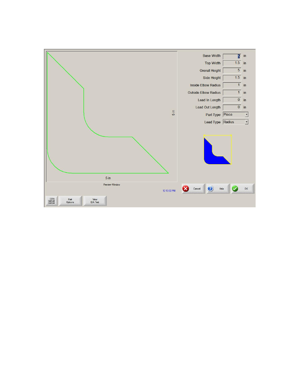 Slant l-bracket with elbow radii | Hypertherm Phoenix 8.0 User Manual | Page 191 / 585