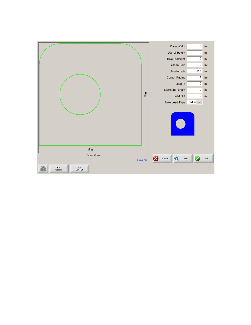 Rectangle with circular hole and convex corners | Hypertherm Phoenix 8.0 User Manual | Page 205 / 585