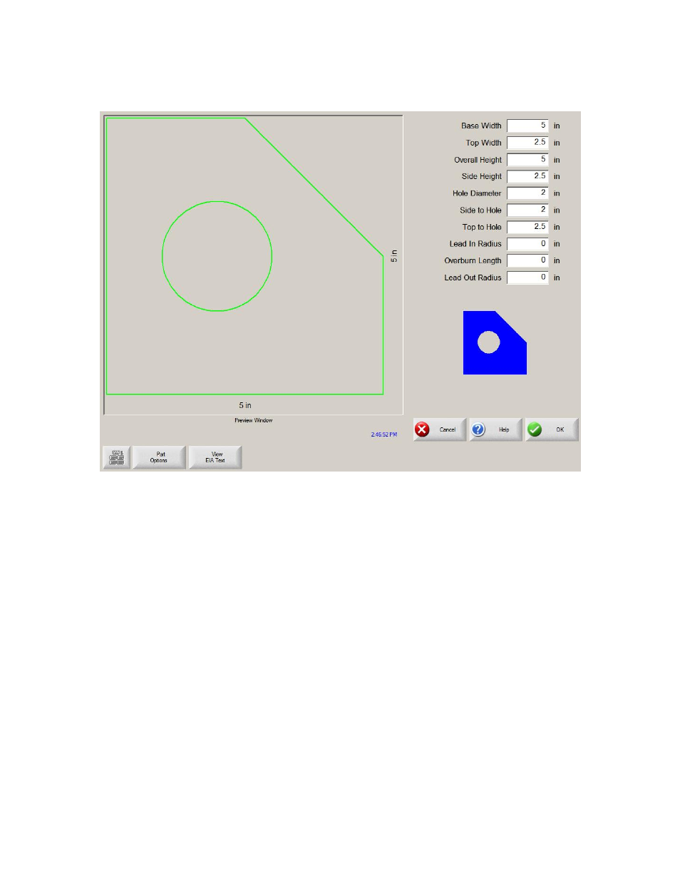 Slant rectangle with circular hole | Hypertherm Phoenix 8.0 User Manual | Page 227 / 585