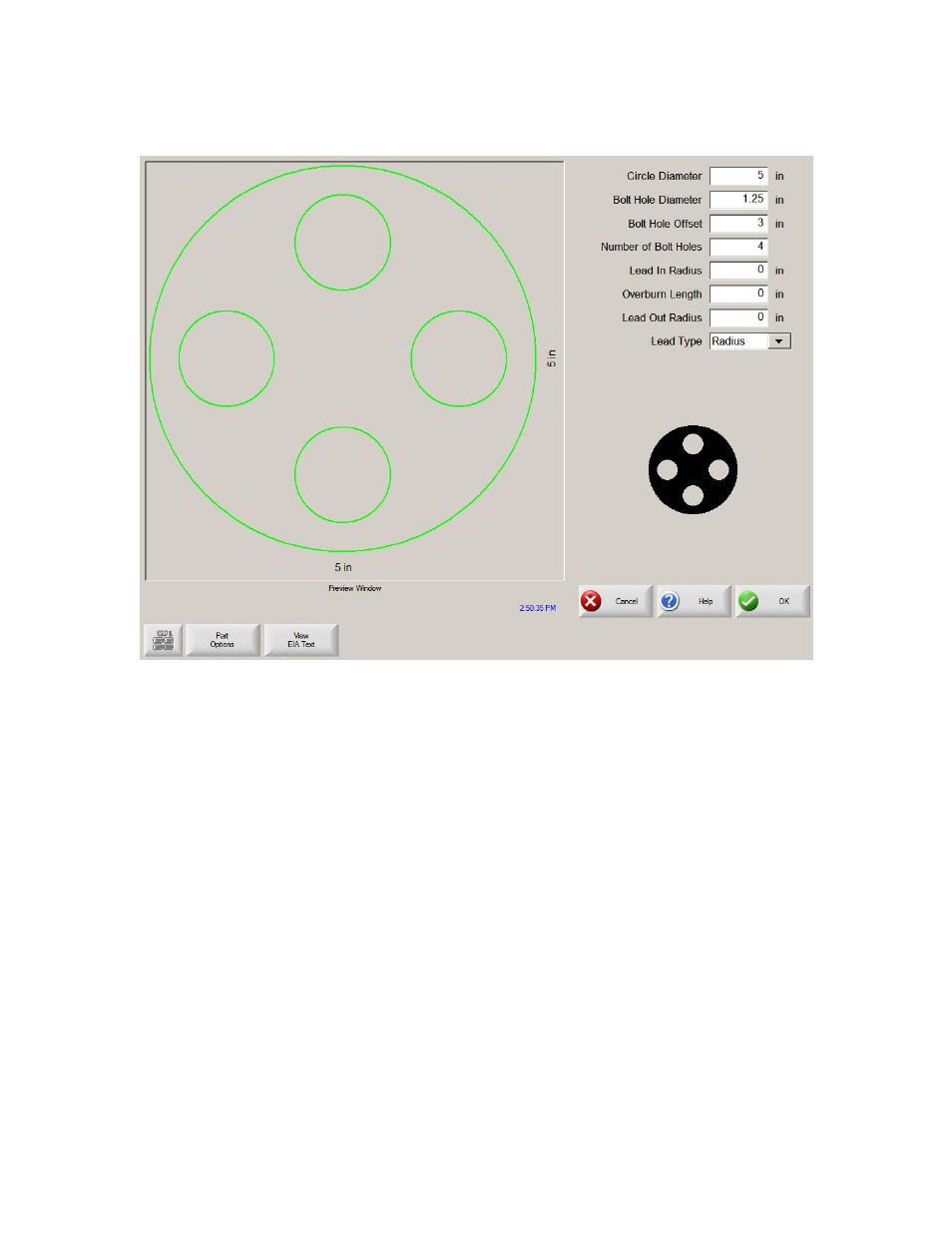 Bolt hole circle | Hypertherm Phoenix 8.0 User Manual | Page 241 / 585