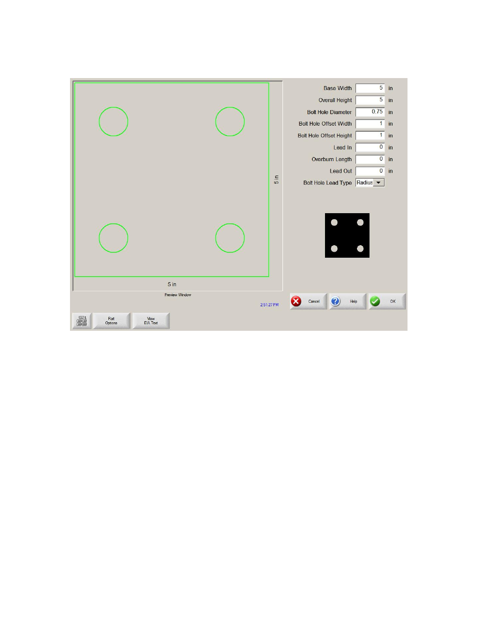 Bolt hole rectangle | Hypertherm Phoenix 8.0 User Manual | Page 245 / 585