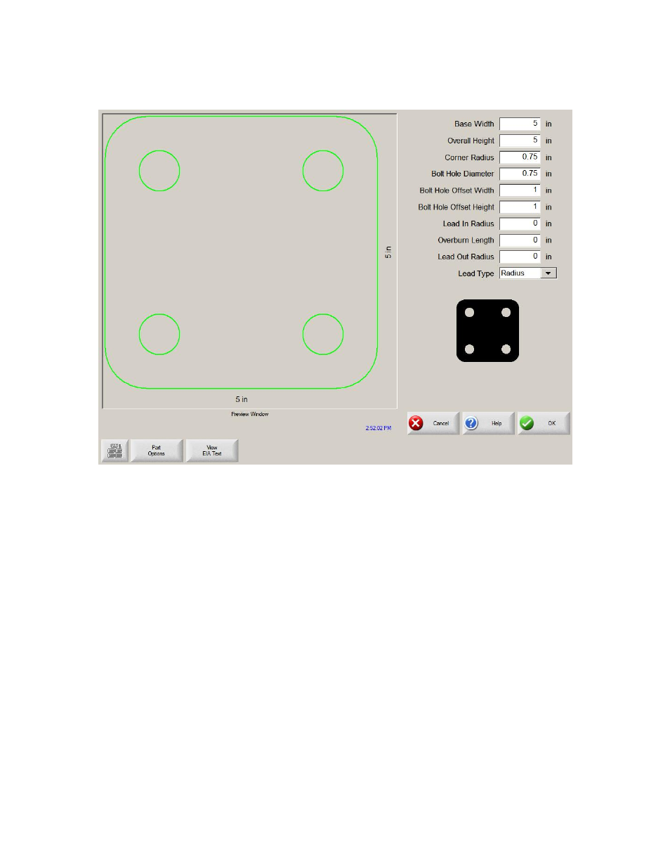 Bolt hole rectangle with convex corners | Hypertherm Phoenix 8.0 User Manual | Page 247 / 585