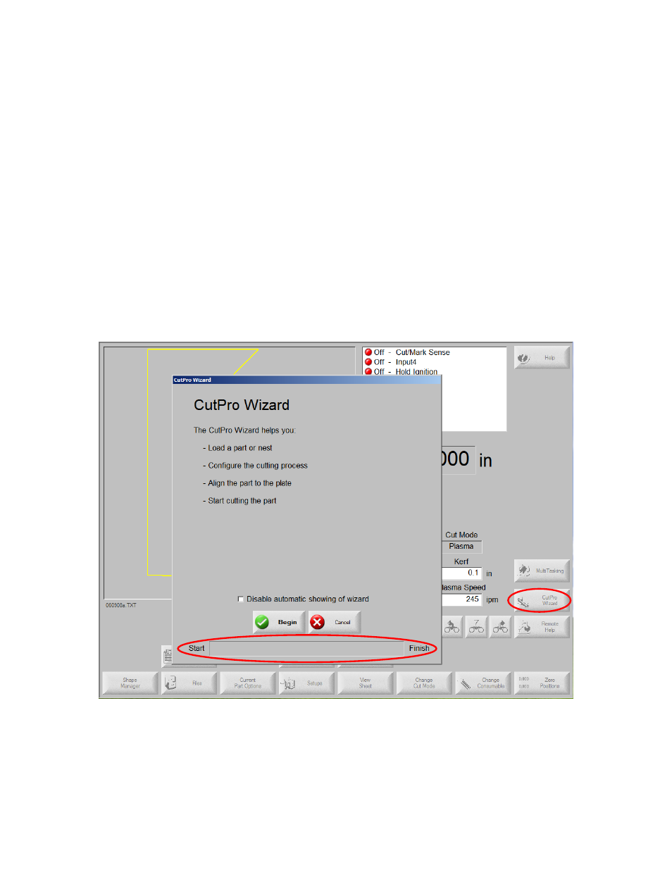 Cut operations, Cutpro wizard, Cutting in manual mode | Hypertherm Phoenix 8.0 User Manual | Page 290 / 585