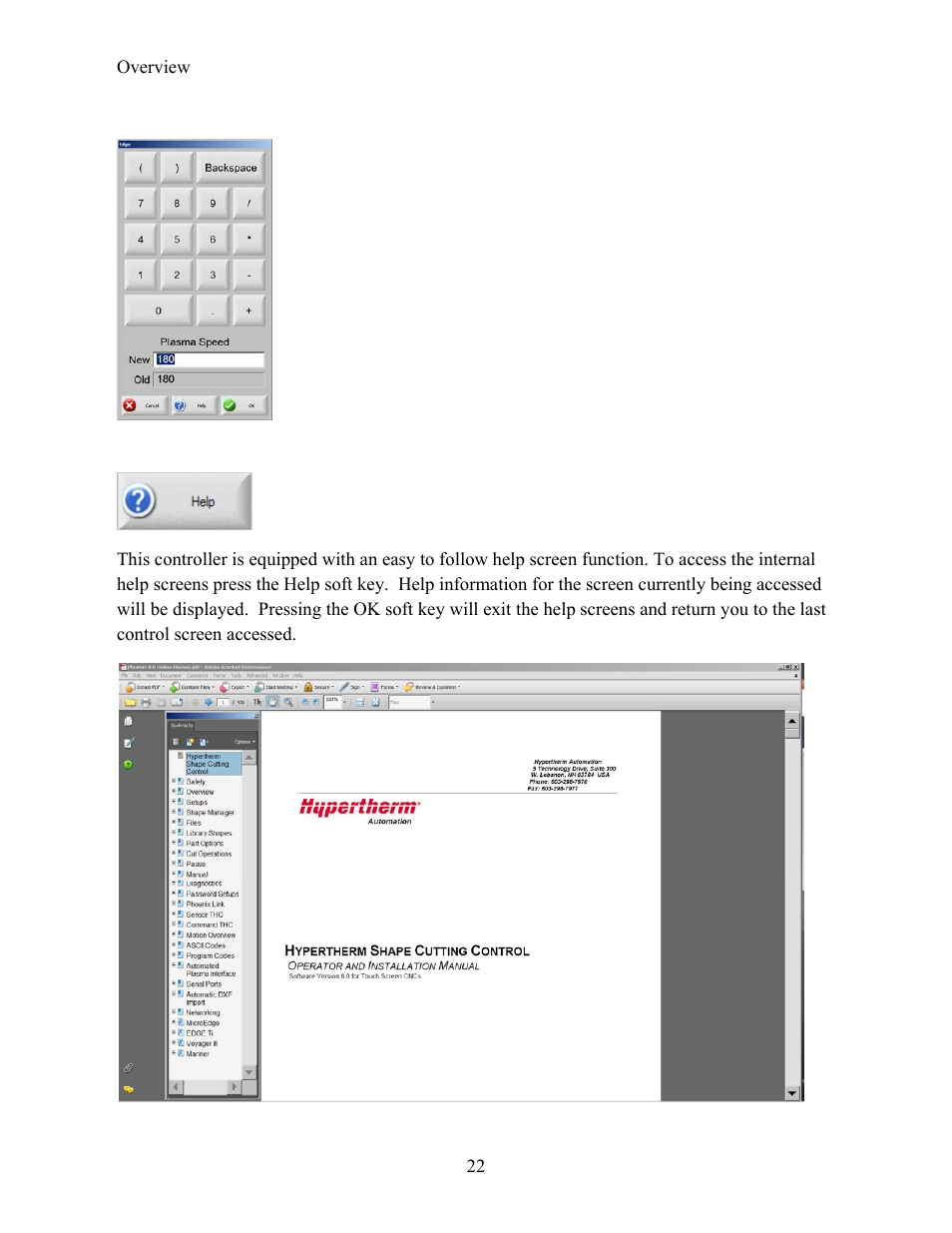 Help screen | Hypertherm Phoenix 8.0 User Manual | Page 30 / 585