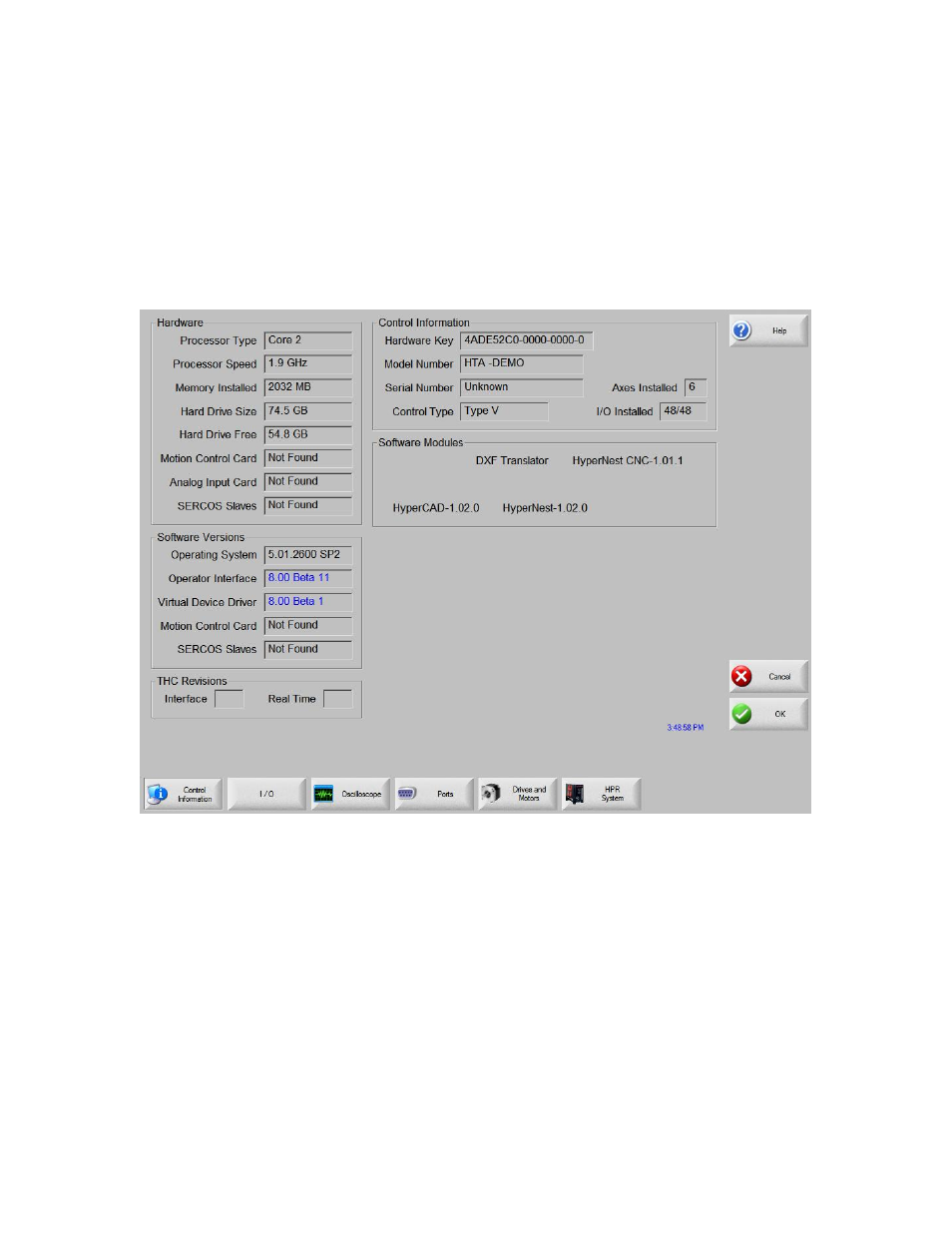 Diagnostics, Control information | Hypertherm Phoenix 8.0 User Manual | Page 314 / 585