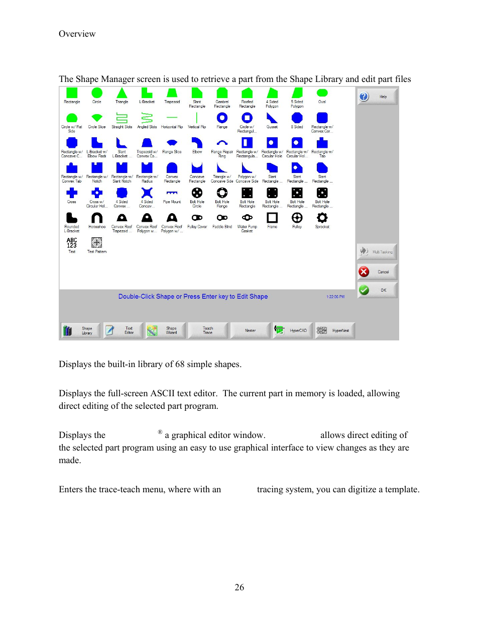 Shape manager screen | Hypertherm Phoenix 8.0 User Manual | Page 34 / 585