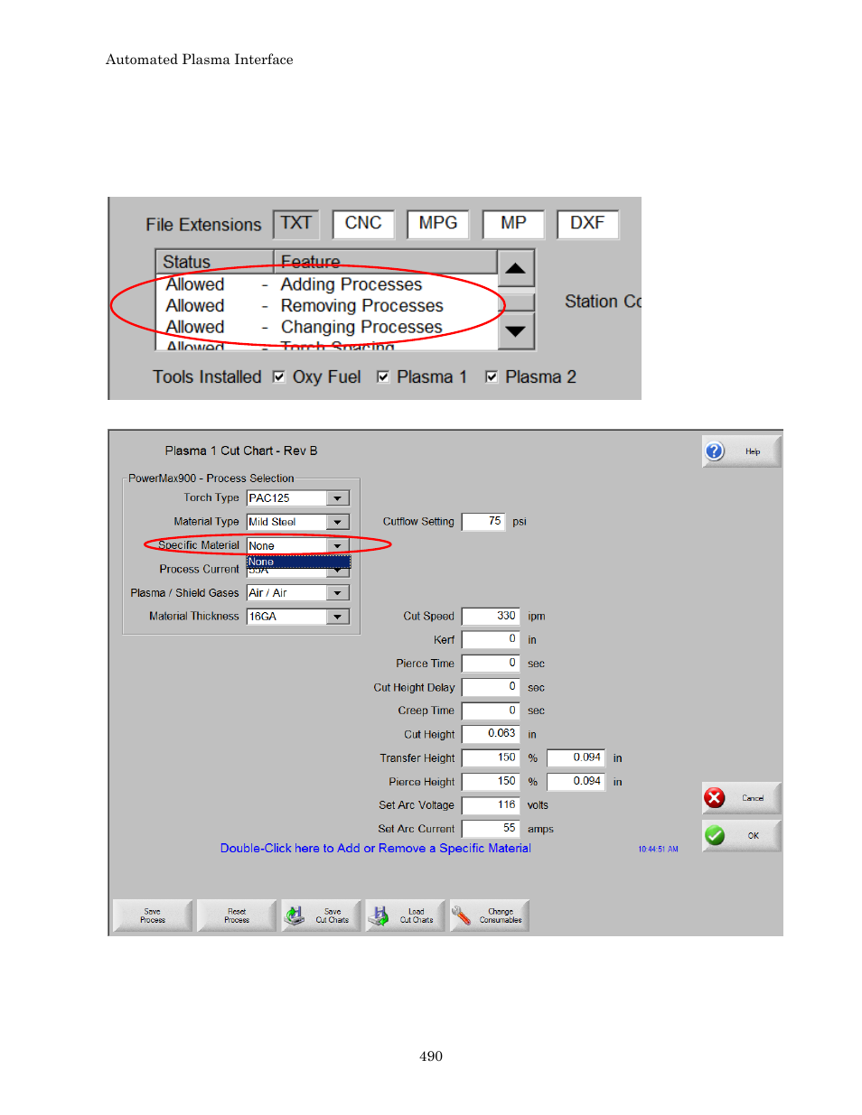 Custom cut charts | Hypertherm Phoenix 8.0 User Manual | Page 497 / 585