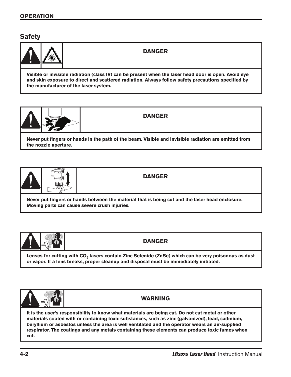 Safety -2, Safety | Hypertherm LR2075 User Manual | Page 27 / 56