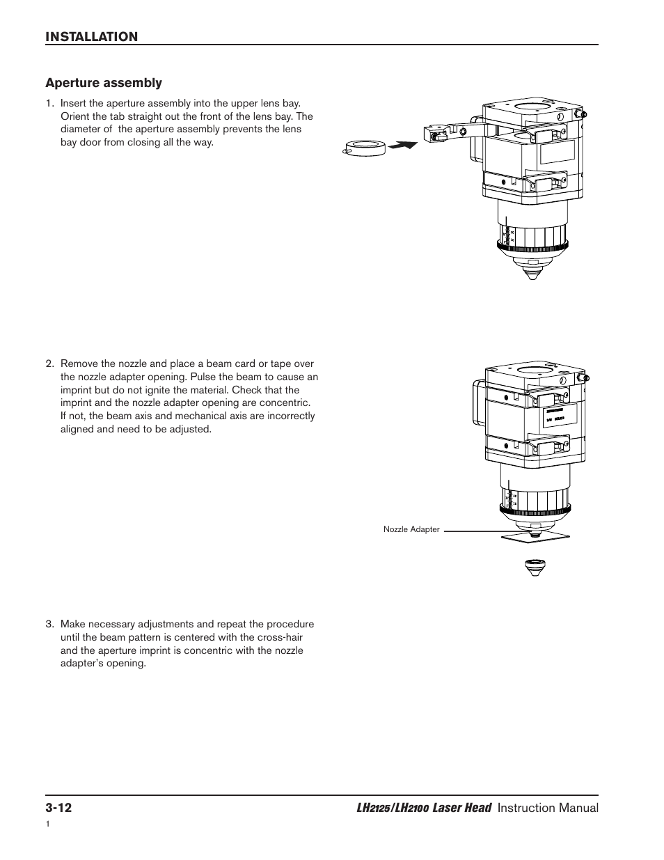 Aperture assembly -12 | Hypertherm LH2100 User Manual | Page 27 / 60