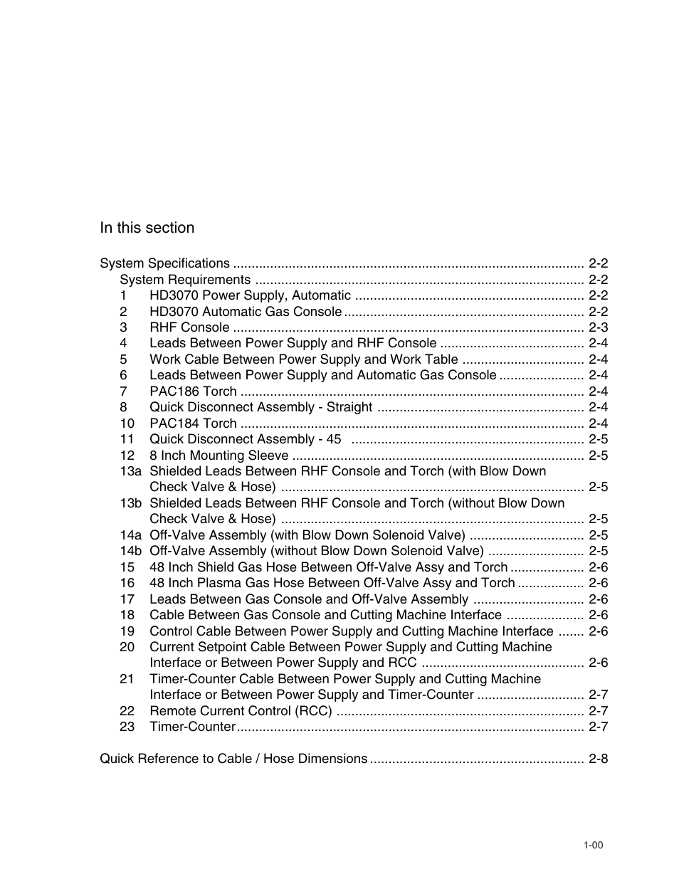 2specifications | Hypertherm HD3070 w/ Automatic Gas User Manual | Page 26 / 35