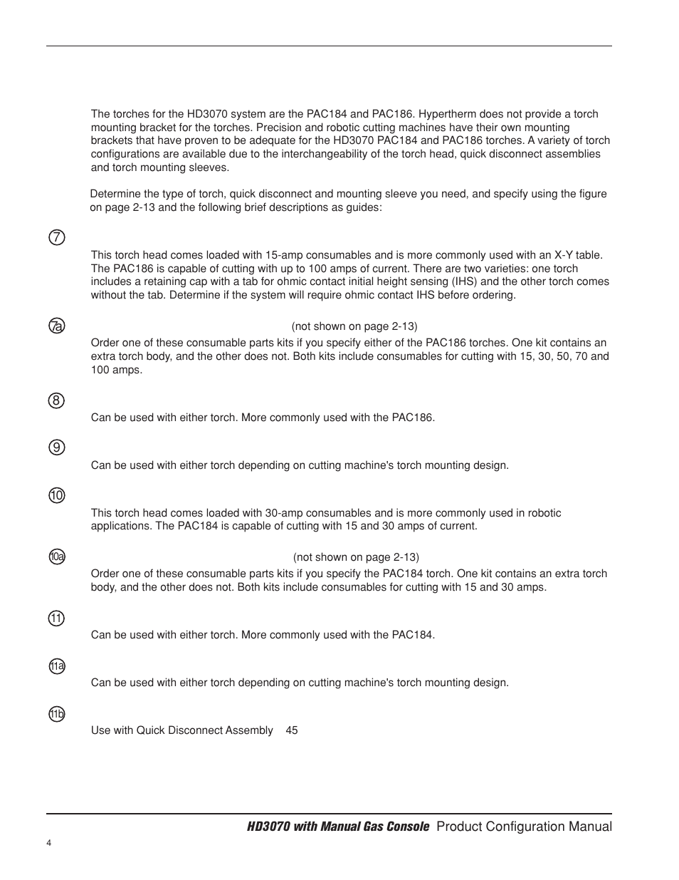 Specify the torch configuration | Hypertherm HD3070 w/Manual Gas User Manual | Page 23 / 43