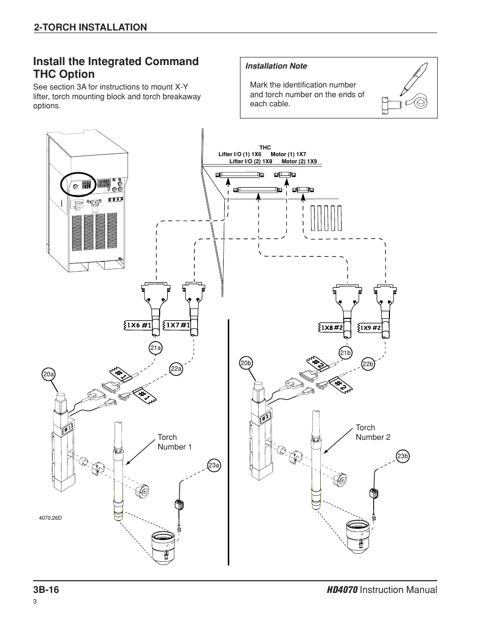 Install the integrated command thc option b-16, Install the integrated command thc option | Hypertherm HD4070 Rev.8 User Manual | Page 103 / 278