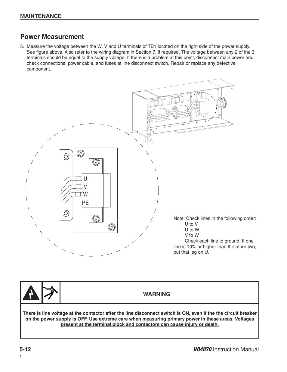 Power measurement -12, Power measurement | Hypertherm HD4070 Rev.8 User Manual | Page 159 / 278