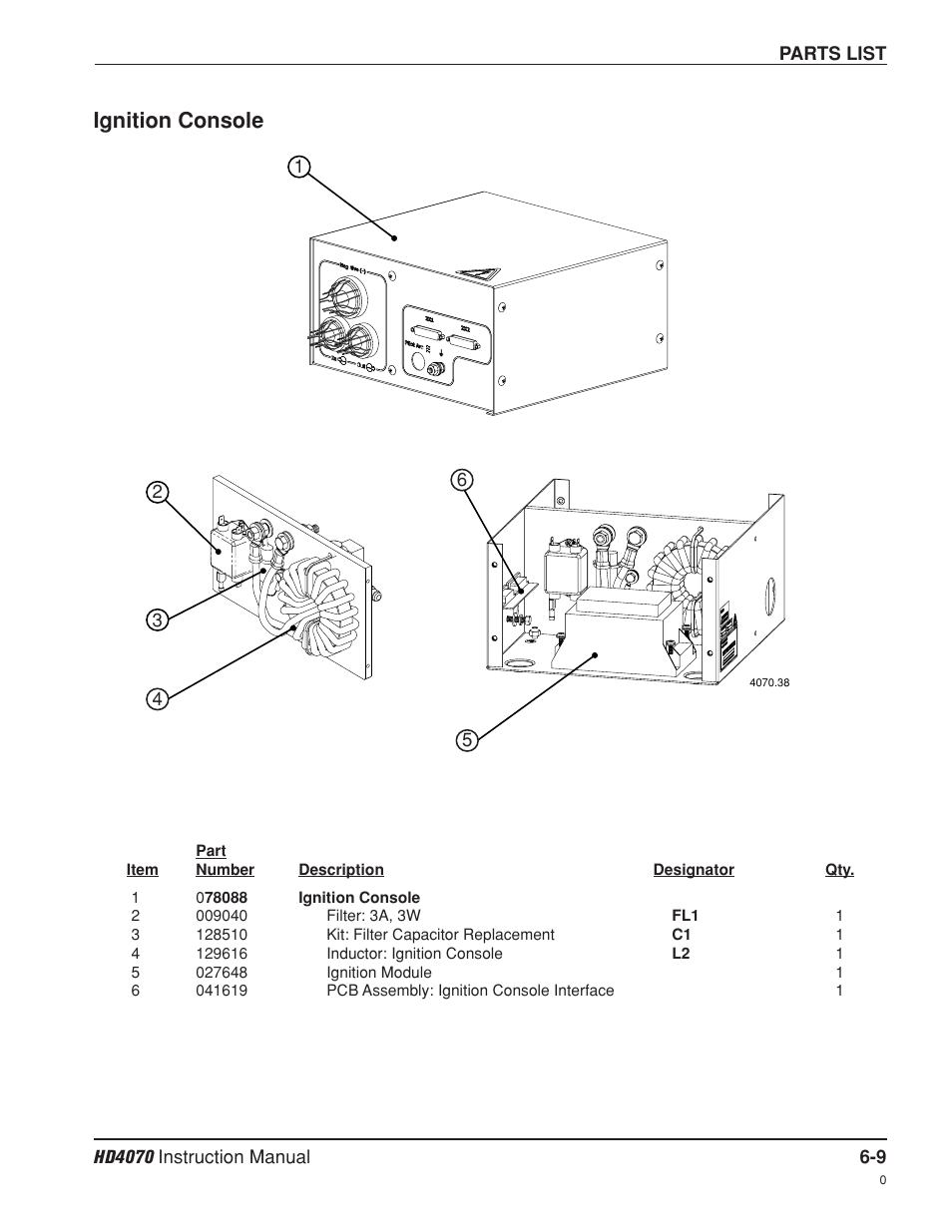 Ignition console -9, Ignition console | Hypertherm HD4070 Rev.8 User Manual | Page 212 / 278