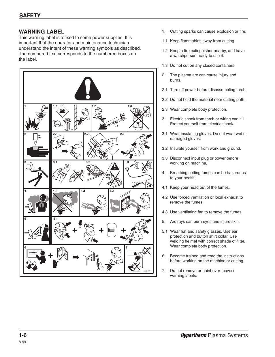 Warning label -6 | Hypertherm HD4070 Rev.8 User Manual | Page 22 / 278