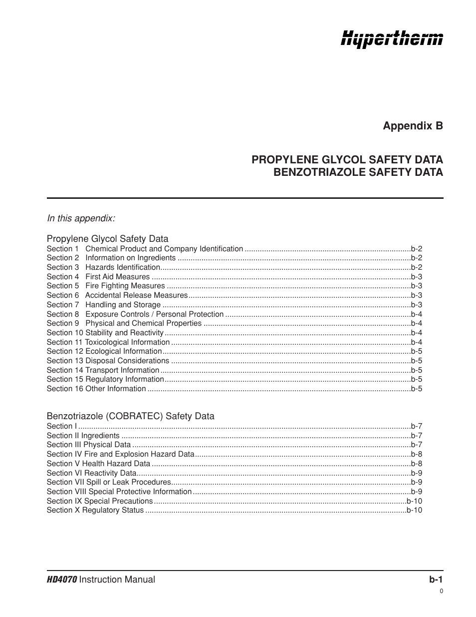 Appendix b | Hypertherm HD4070 Rev.8 User Manual | Page 251 / 278