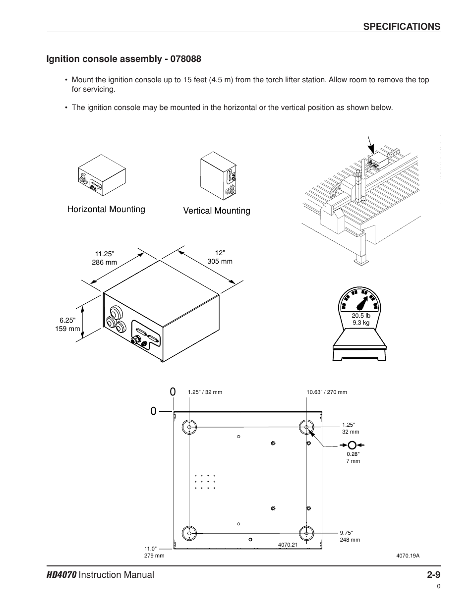 Ignition console assembly - 078088 -9, Specifications | Hypertherm HD4070 Rev.8 User Manual | Page 37 / 278