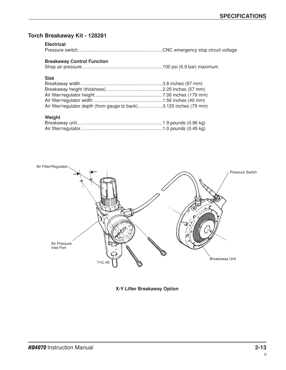 Torch breakaway kit - 128281 -13 | Hypertherm HD4070 Rev.8 User Manual | Page 41 / 278