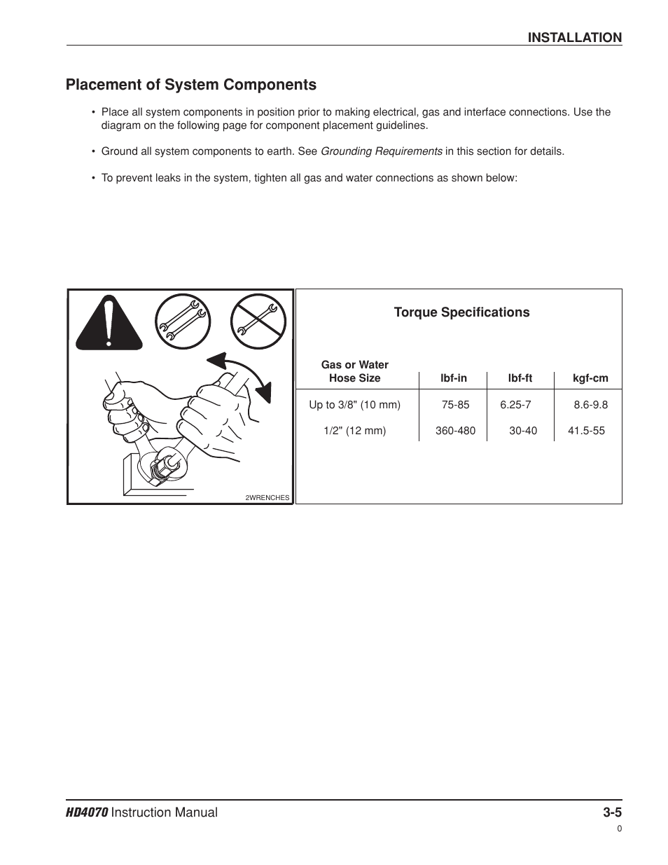 Placement of system components -5, Placement of system components | Hypertherm HD4070 Rev.8 User Manual | Page 46 / 278
