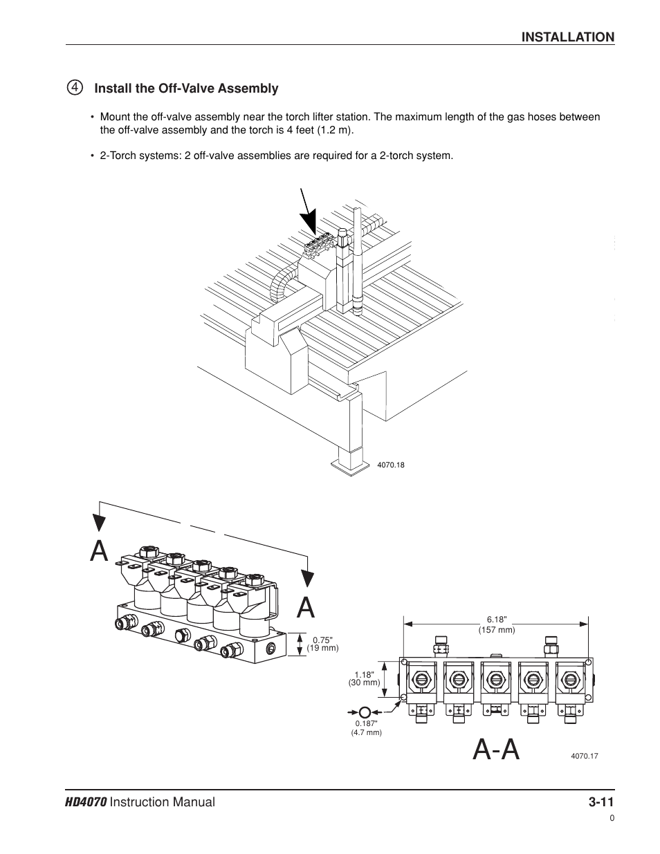 Install the off-valve assembly -11, Aa-a | Hypertherm HD4070 Rev.8 User Manual | Page 52 / 278