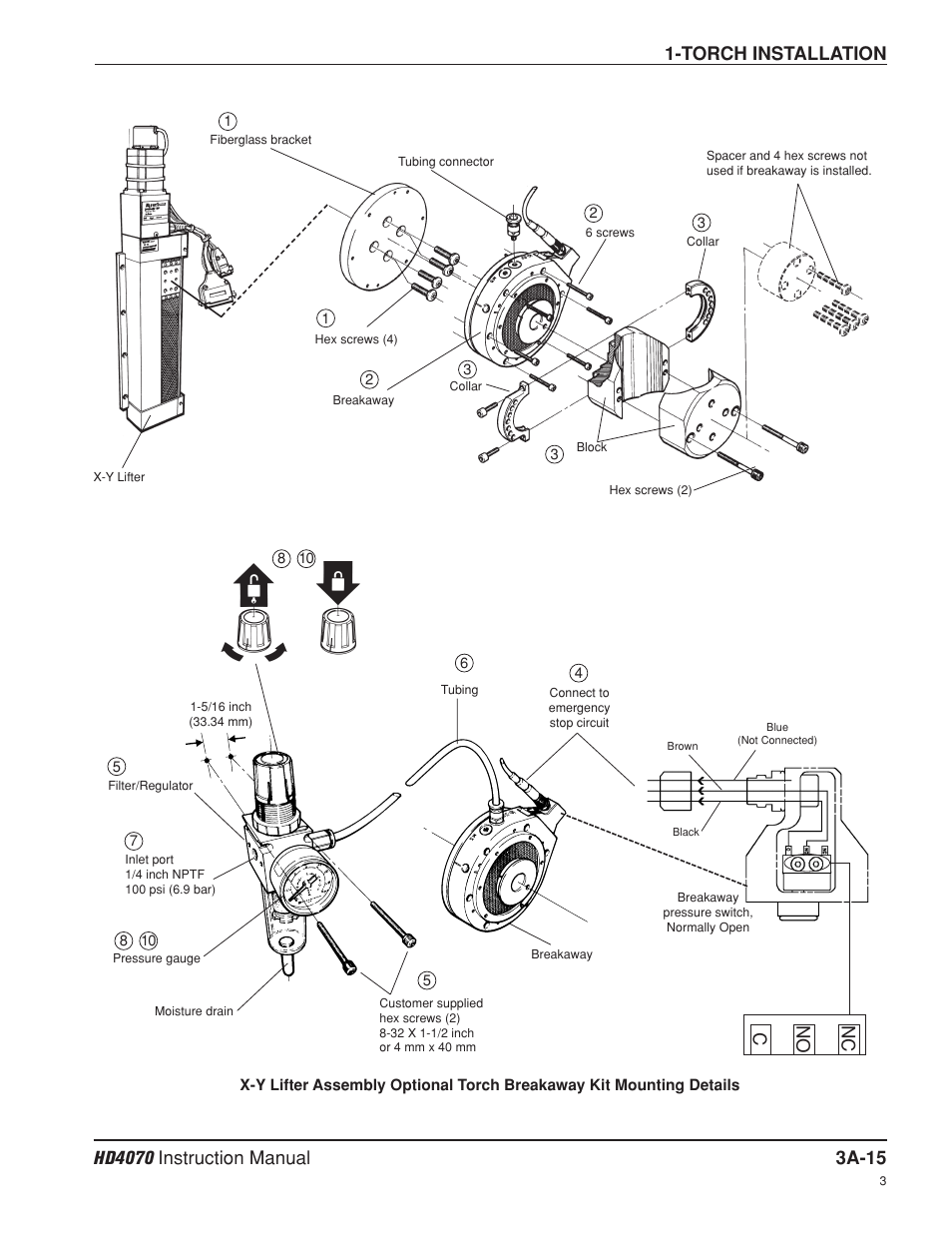 Torch installation, Nc c no | Hypertherm HD4070 Rev.8 User Manual | Page 77 / 278