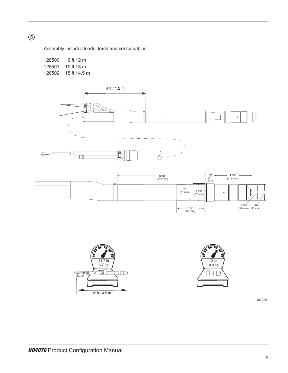 Machine torch assembly with leads | Hypertherm HD4070 Product Configuration User Manual | Page 16 / 88