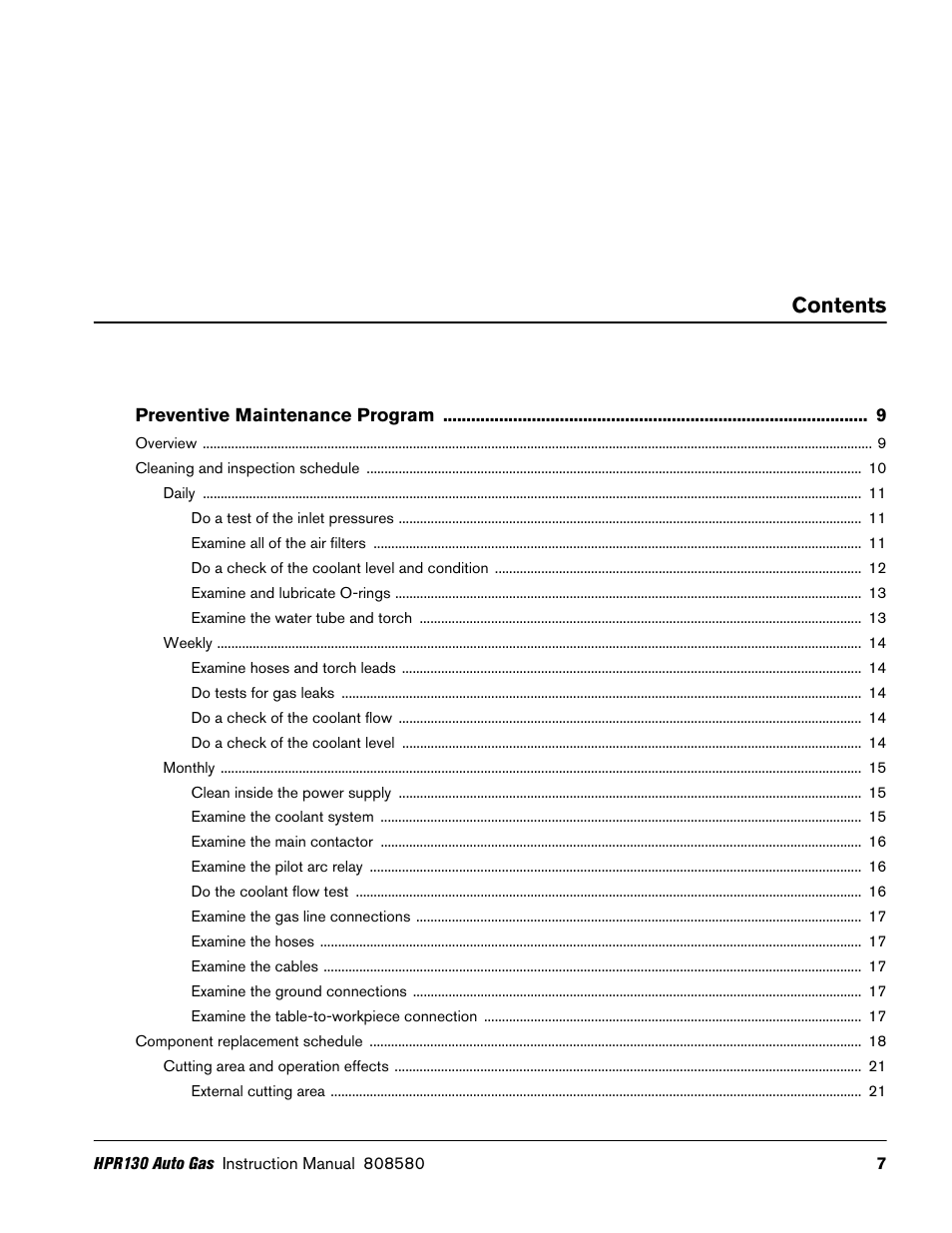 Hypertherm HPR130 Auto Gas Preventive Maintenance Program User Manual | Page 7 / 32