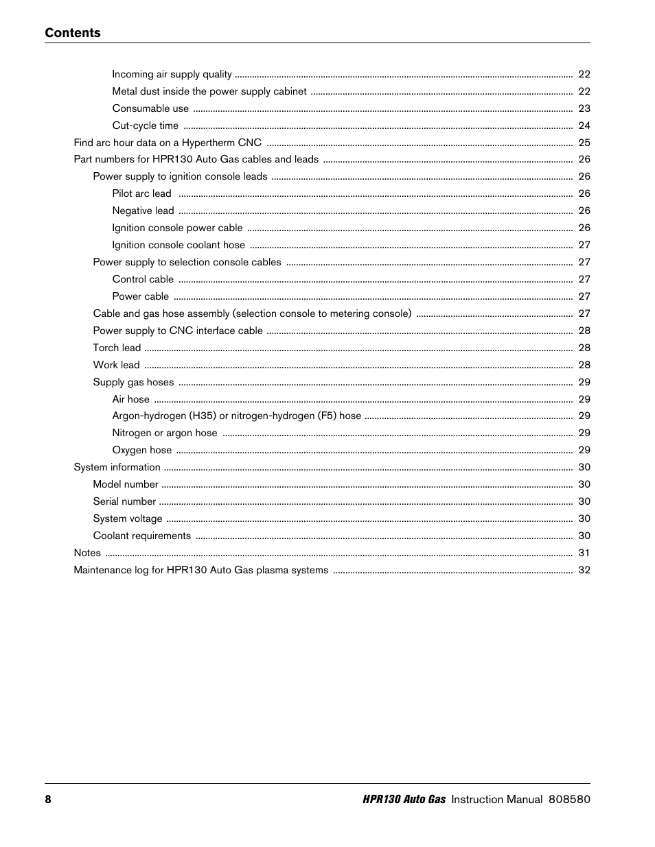 Hypertherm HPR130 Auto Gas Preventive Maintenance Program User Manual | Page 8 / 32