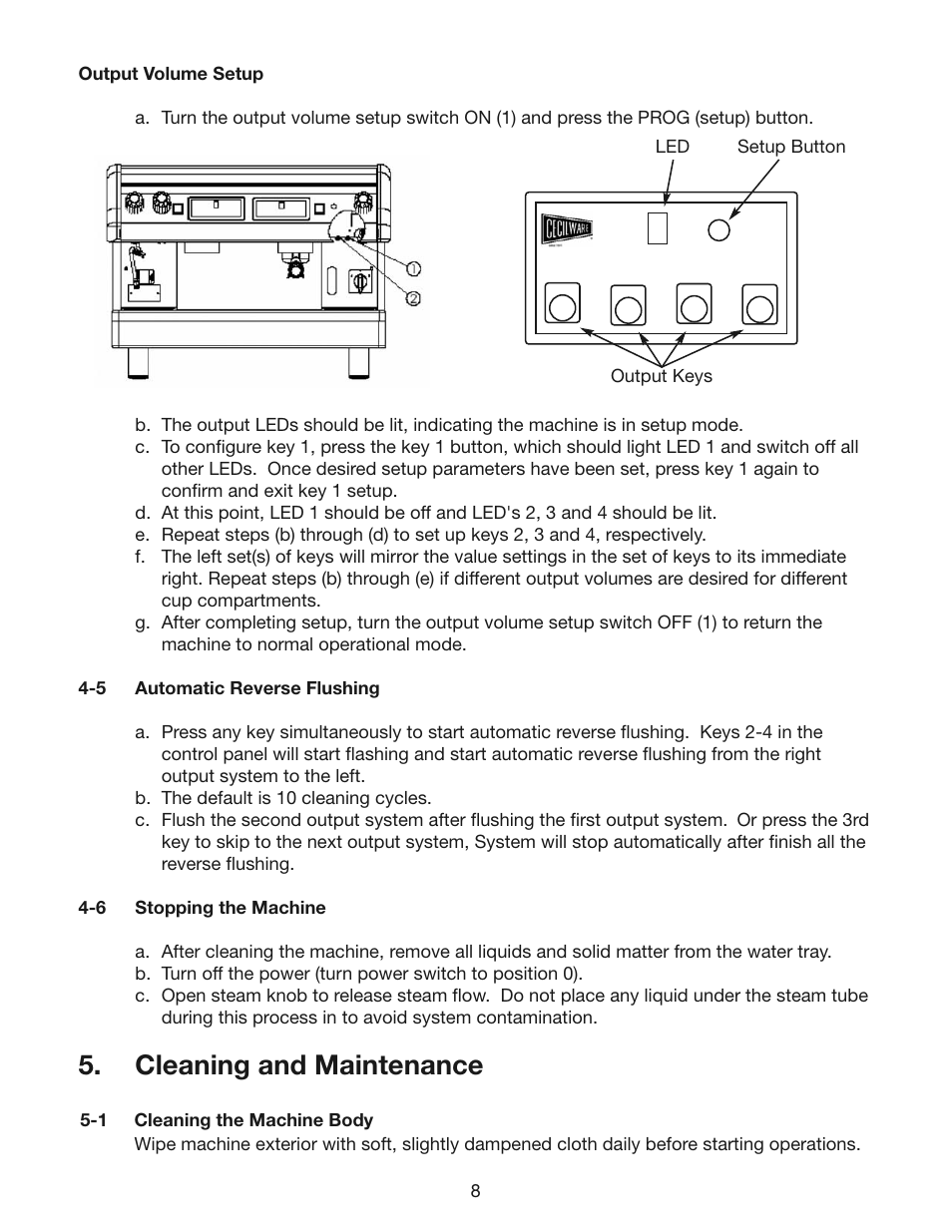 Cleaning and maintenance | Cecilware ESP1 User Manual | Page 8 / 20