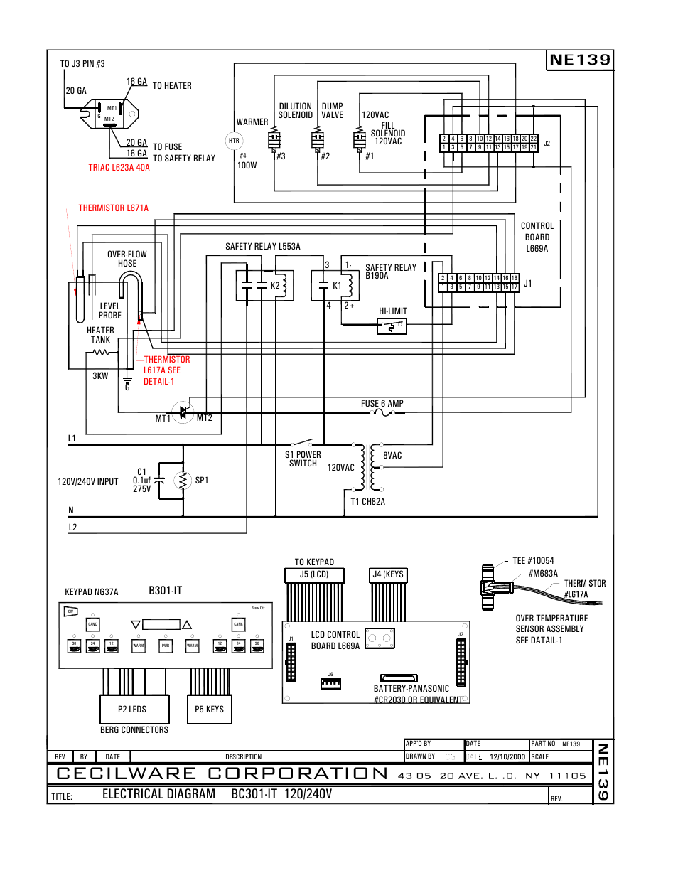 Cecilware corporation, B301-it | Cecilware BC301-IT User Manual | Page 20 / 21