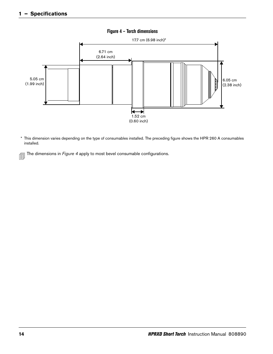 Hypertherm HPRXD Short Torch with Integrated Lead Rev.1 User Manual | Page 14 / 30