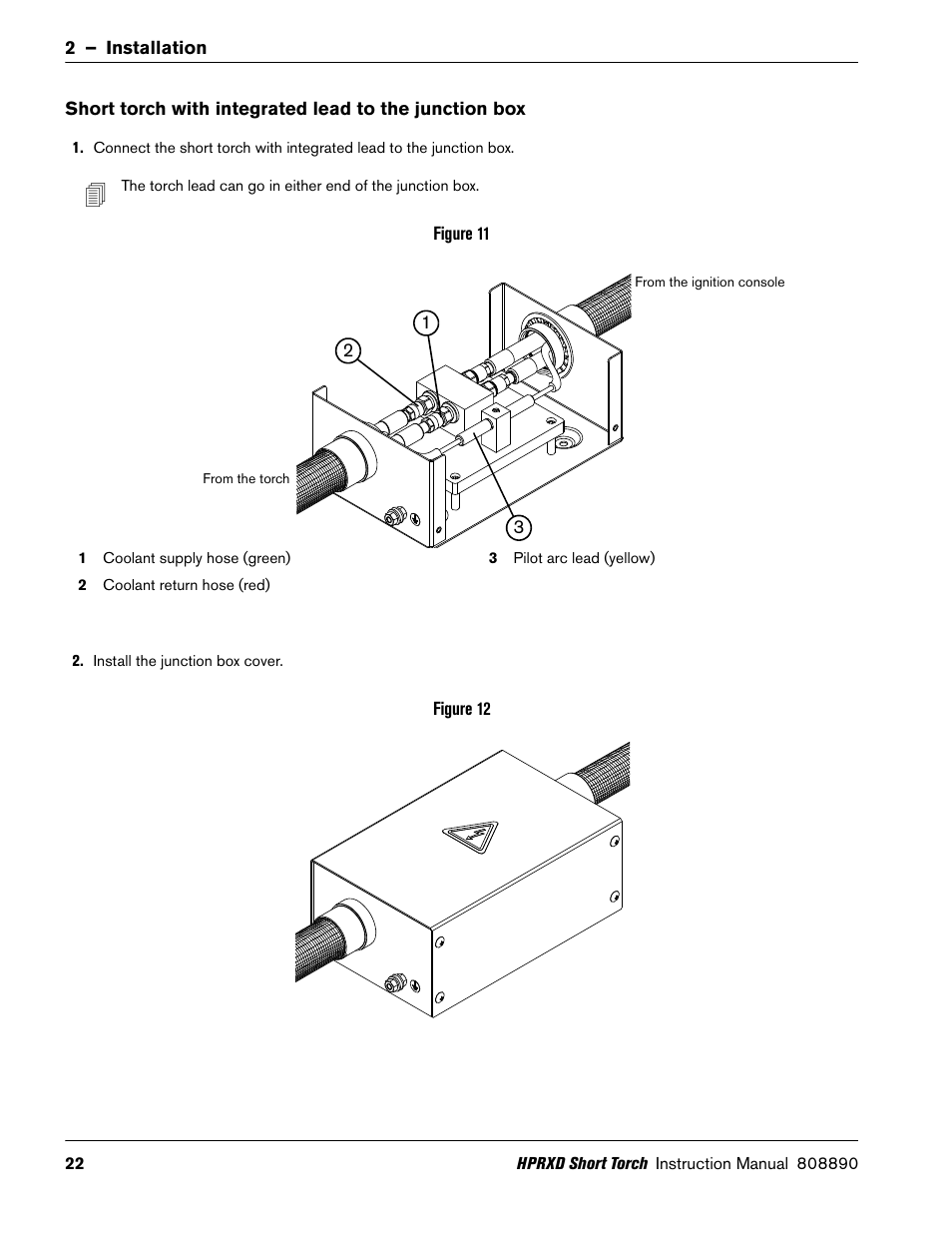 Hypertherm HPRXD Short Torch with Integrated Lead Rev.1 User Manual | Page 22 / 30