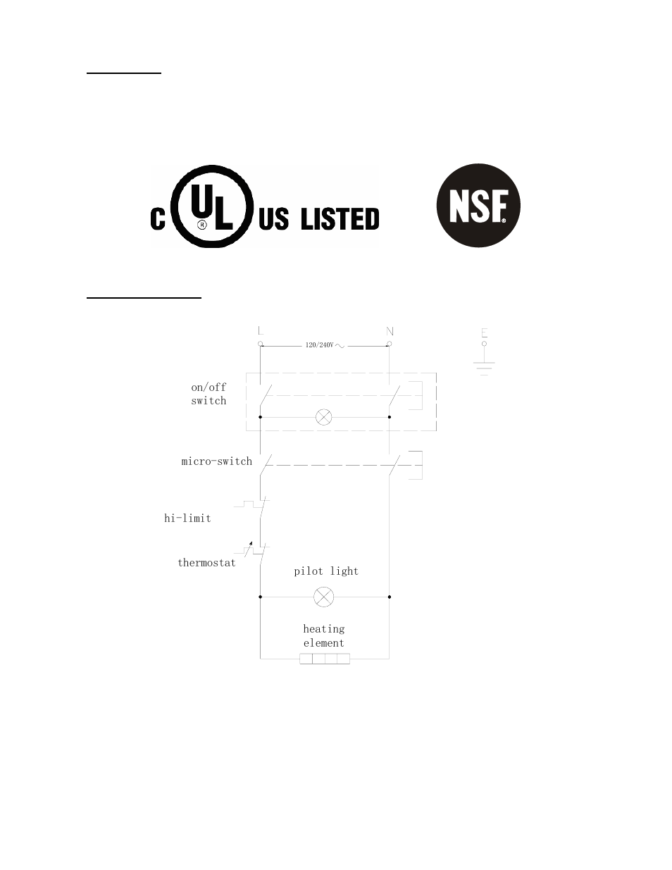 Electrical diagram | Cecilware EL-2x6 User Manual | Page 7 / 12