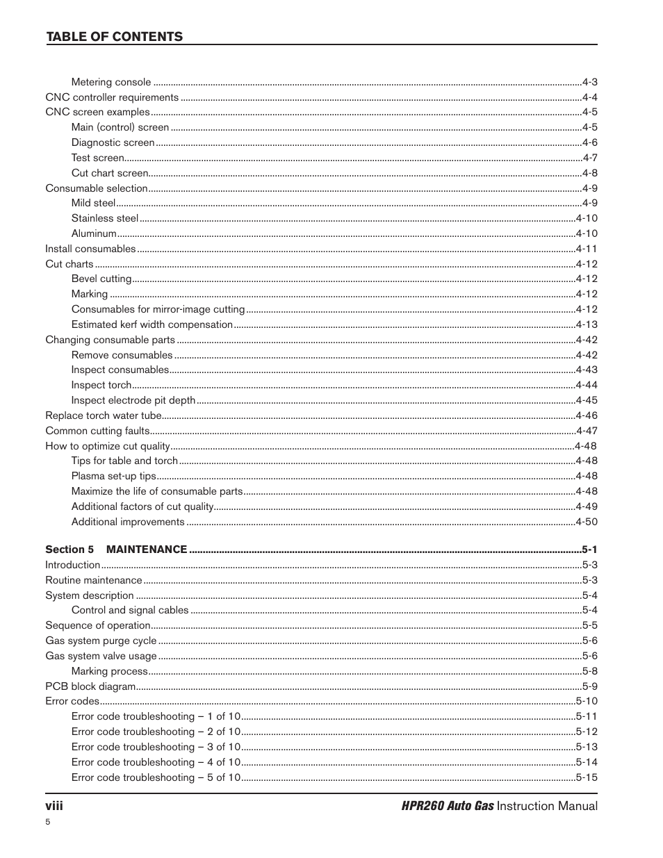 Hypertherm HPR260 Manual Gas Preventive Maintenance Program Rev.5 User Manual | Page 12 / 317