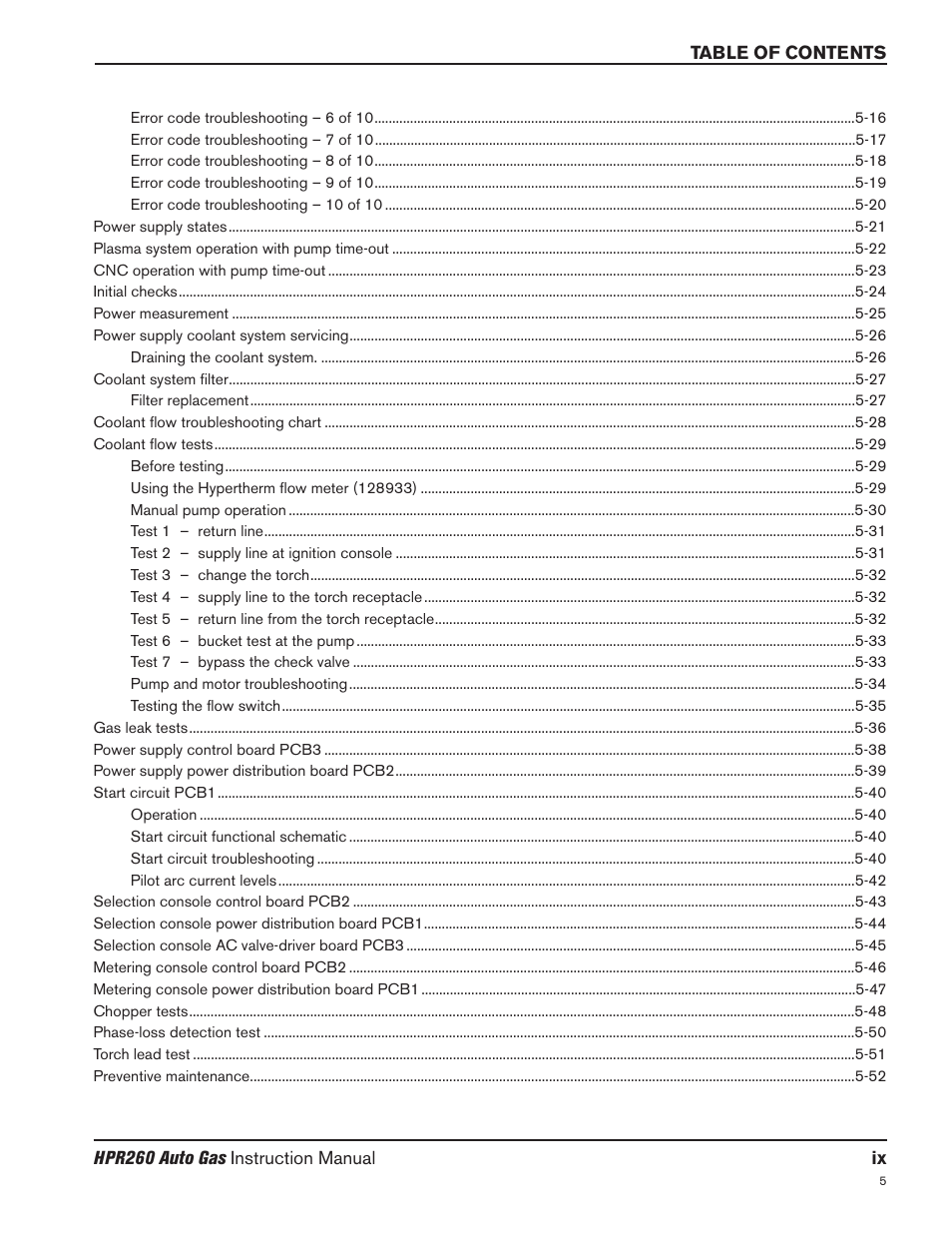 Hypertherm HPR260 Manual Gas Preventive Maintenance Program Rev.5 User Manual | Page 13 / 317