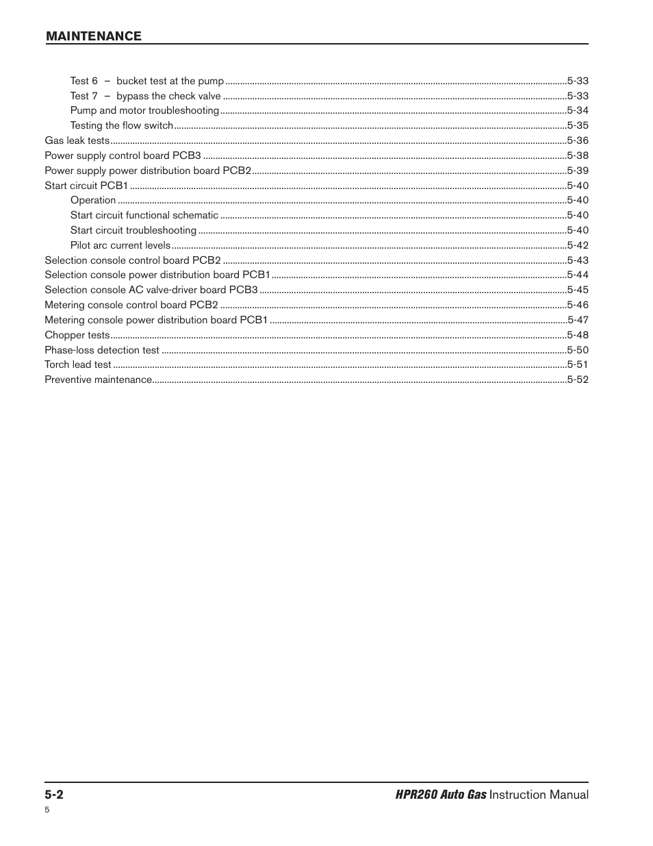 Hypertherm HPR260 Manual Gas Preventive Maintenance Program Rev.5 User Manual | Page 146 / 317